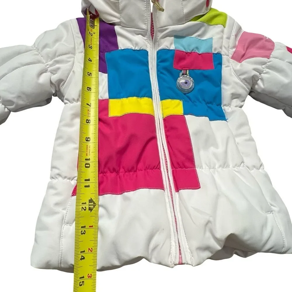 Obermeyer Kids Girls Ski Jacket Size 2 Rainbow I Grow System Detachable Hood